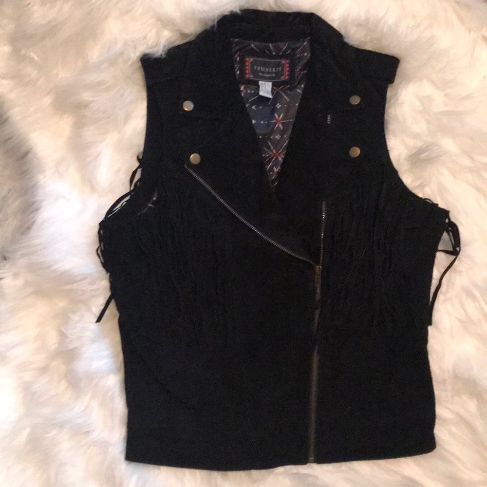 Amazing Faux Suede Black Vest